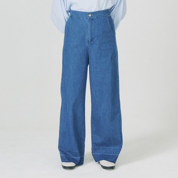 【Simply Yours】下擺拼接牛仔褲 深藍F