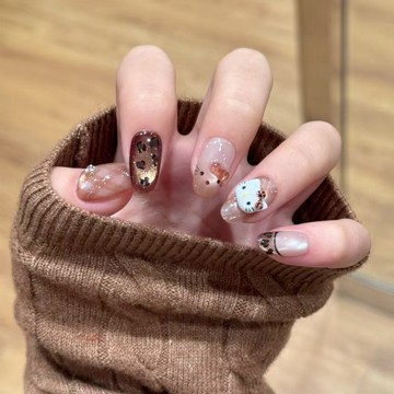 台灣🌸買4送1 新款春夏爆款穿戴甲甜妹日常貓眼 中長款美甲貼 指甲貼 手工美甲 美甲貼片 指甲貼片 穿戴甲 指甲貼片