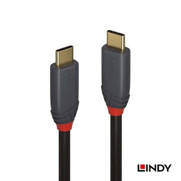 LINDY 林帝 ANTHRA USB 3.2 Gen 2x2 Type-C 公 to 公 傳輸線 + PD 智能電流晶片 2m (36903)
