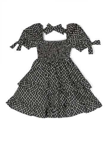 Elisabetta Franchi La Mia Bambina - bow-detail cotton dress - kids - Cotton - 4 yrs - Black