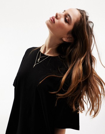ASOS DESIGN textured oversized t-shirt in black