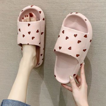 韓版ins潮可愛愛心厚底涼拖鞋女夏外穿防滑軟底時尚室內家用拖鞋