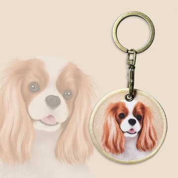 商品名稱 Q毛 鑰匙圈 布章鑰匙圈 查理士王小獵犬 悠遊卡鑰匙圈