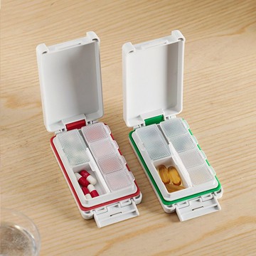 日本霜山 6格三重密封防潮藥盒/藥丸收納盒-3入-多色可選