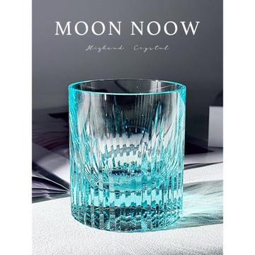 MOON蘇打綠色K9水晶洋酒杯日式硝子星芒威士忌杯禮盒裝送男女朋友