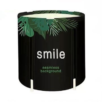 小麥購物 L704 摺疊泡澡桶 圓形款  65 x 65 x 70cm  1個  樹葉綠