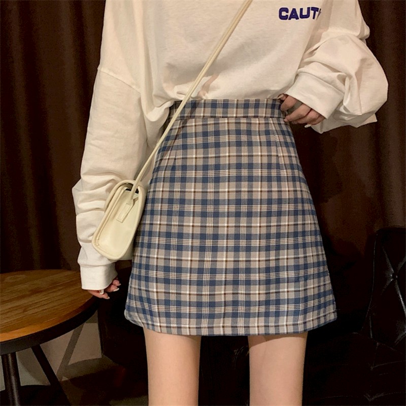 Skirt チェック台形スカート St No ブルー M 通販 Lineポイント最大10 0 Get Lineショッピング