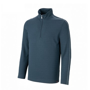 easymain 衣力美 男 快乾保暖羊毛防臭長袖衫深黑藍se23071/登山/排汗/長t/露營