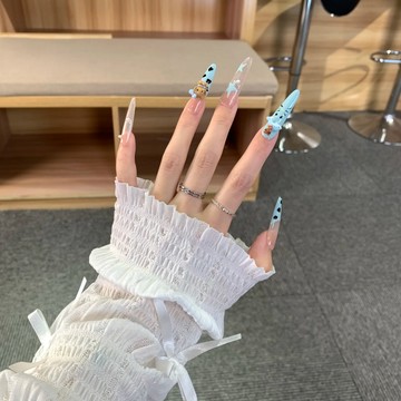 💜Hannah💛高定版「夏威夷kitty」可愛純手工薄荷豹紋法式甜酷美甲顯白辣妹穿戴純欲仙女穿戴甲