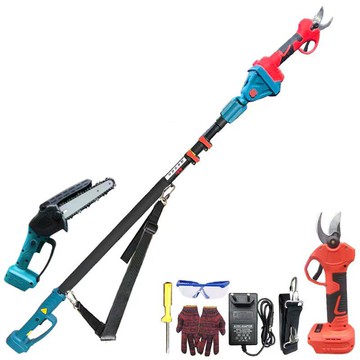 鋰電無刷高枝剪高枝鋸兩用組合 (牧田款) 21V(18V) 迷你電鏈鋸 高枝鋸 木鋸 修枝剪 樹枝剪 加長桿