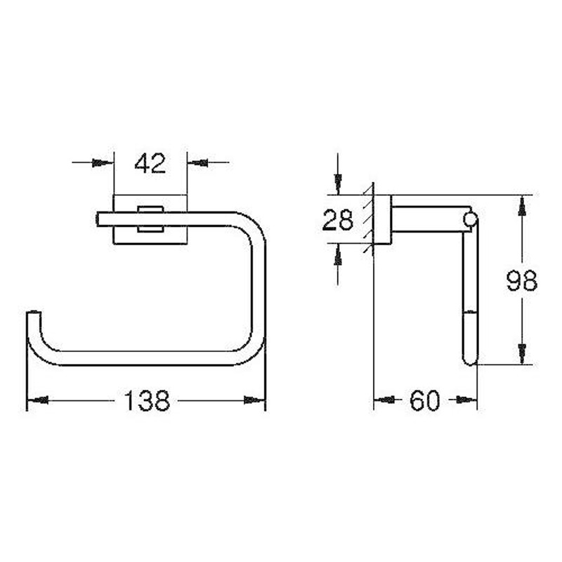 グローエ(GROHE) エッセンシャル キューブ トイレットペーパーホルダー