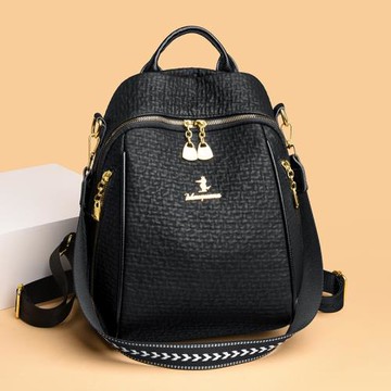 背包雙肩2024新款時尚潮流女輕便韓版書包真皮大容量休閑單雙肩包