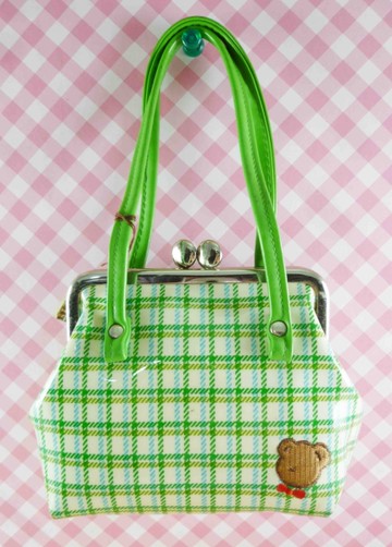 【震撼精品百貨】日本DEAR BEAR~手提袋-綠格