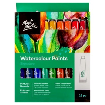 Mont Marte 蒙瑪特 水彩顏料套裝  12ml  18色