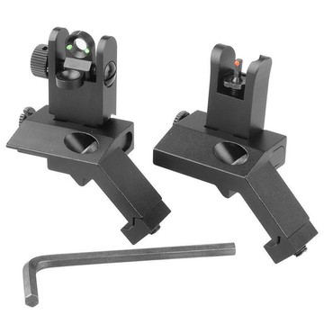 【熱賣】45度光纖瞄全金屬瞄機械瞄準器 光纖瞄準器前紅后綠 Iron Sight