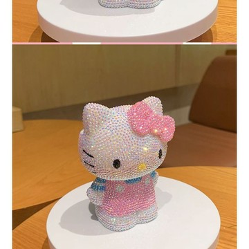✨元氣新品✨diy貼鑽hellokitty凱蒂貓擺件精緻可愛辦公室收納盒筆筒2026熱賣OGEN