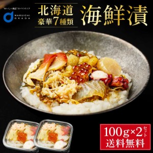 海鮮漬 100g × 2個セット 海鮮7種類 増毛 ぐるめ食品 松前漬け 海鮮丼 お取り寄せ グルメ ご飯のお供 おかず おつまみ 海鮮 ギフト お歳