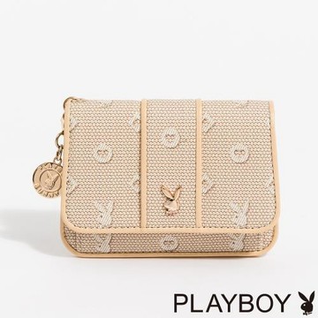 PLAYBOY - 卡片零錢包  Bunny Love系列 - 卡其色
