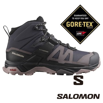 【SALOMON 法國】女X ULTRA 4 GT中筒登山鞋『黑灰/鯊魚灰/雲灰』476855 戶外 露營 登山 健行 休閒 時尚 旅遊 中筒 登山鞋