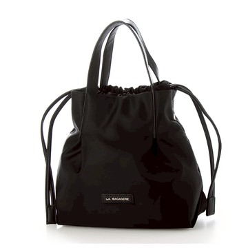 LA BAGAGERIE 抽繩兩用直式手提包（小/黑）_廠商直送