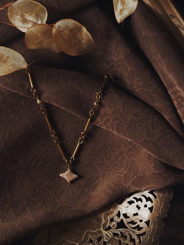 古典鎖鏈 菱形珍珠項鏈