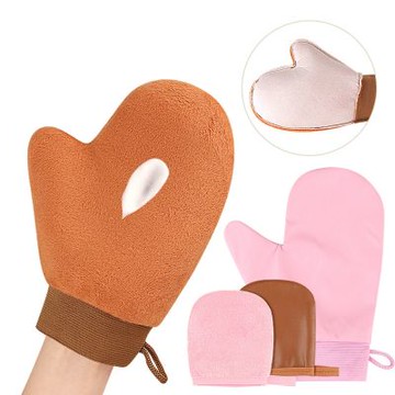 los2417C多組皮革涂抹手套身體乳快速涂擦懶人防曬身體按摩不髒手涂抹植絨指套