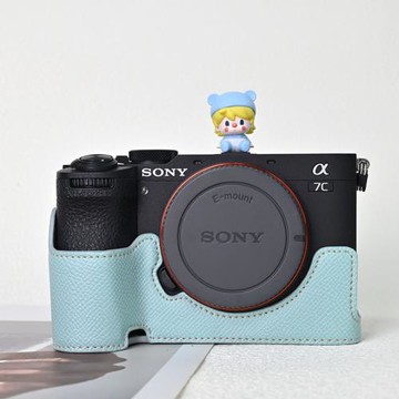 索尼a7c2相機保護套a7m4相機包zve10二代皮套a6700底座皮殼配件