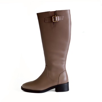 KOKKO素面百搭修身美型長筒靴駝色