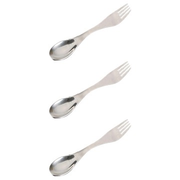 加長款環保316不鏽鋼一體叉匙  銀色  3支