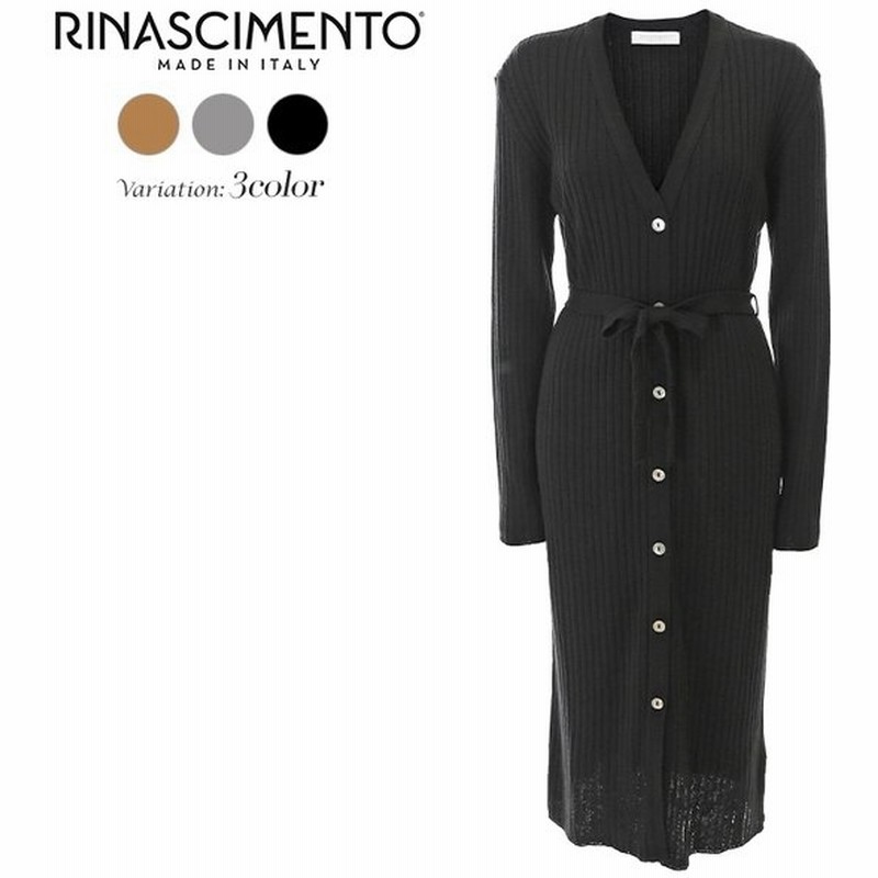 リナシメント Rinascimento ロングカーディガンワンピース レディース ウエストリボン付き ウール混 膝下丈 ロング丈 リブニット 1094 通販 Lineポイント最大0 5 Get Lineショッピング
