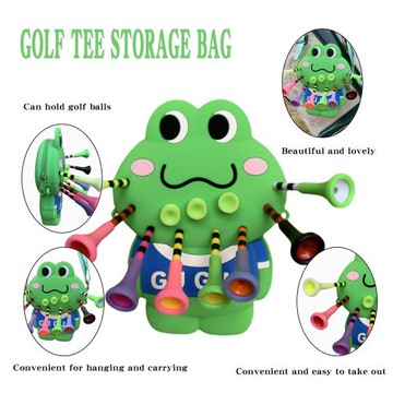 高爾夫卡通青蛙球tee插小球包高爾夫球收納袋裝球+含11球tee
