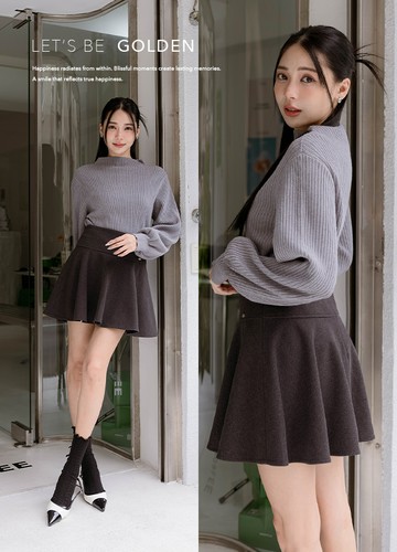 坑條領針織上衣