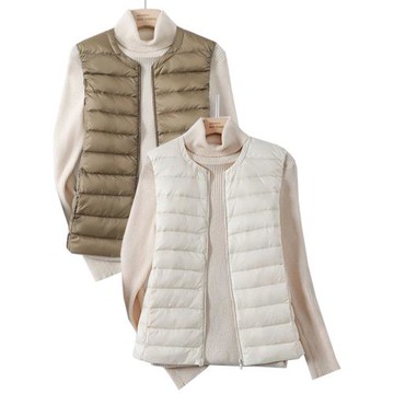 試衣間輕薄羽絨馬甲女圓領內膽秋冬2025新款大碼羽絨服女短款背心
