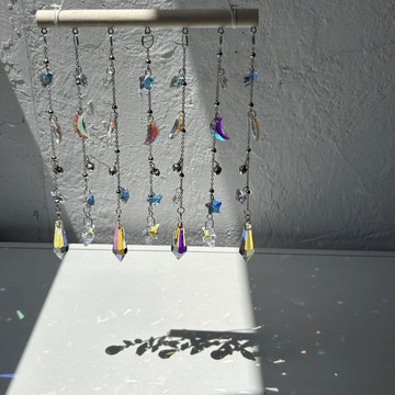 【台灣熱銷】太陽捕手 水晶吊飾 風鈴 居家掛件 陽光光影彩虹開運水晶禮物兒童房間窗戶變色捕光球聖誕捕夢網 汽車掛件吊飾