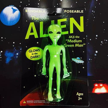 【時光生活】現貨 ET外星人ALIEN玩具鐵絲吊卡鑰匙圈螢光夜光外星人飛碟UFO星空宇宙玩具交換禮物聖誕禮物收藏老物ET