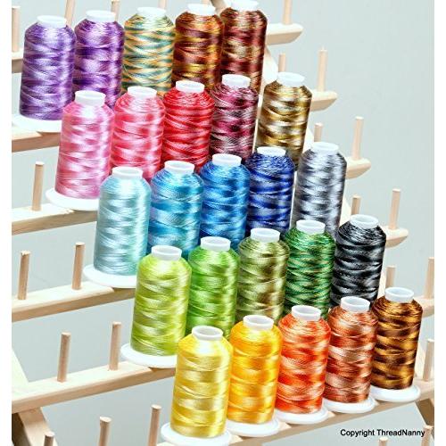 ThreadNanny LARGE 25 Cones Variegated Colors Polyester Machine Embroidery M