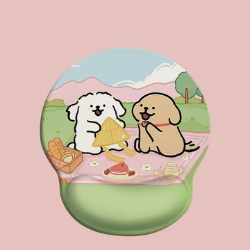 🍀臺灣出貨🍀線條小狗的日常護腕鼠標墊海綿護手腕手託女生學習辦公防滑