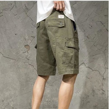 夏季迷彩工裝短褲男潮牌純棉潮流運動工作中褲寬松五分休閑褲薄款