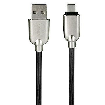 KINYO USB Type-C 鋅條紋極速充電傳輸線1.2M