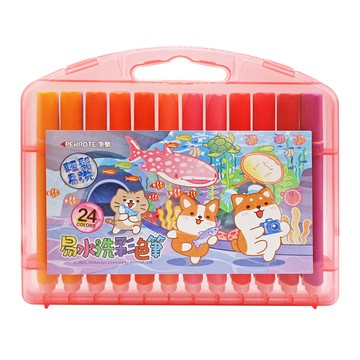 [家速配]柴語錄24色易水洗彩色筆-粉紅色