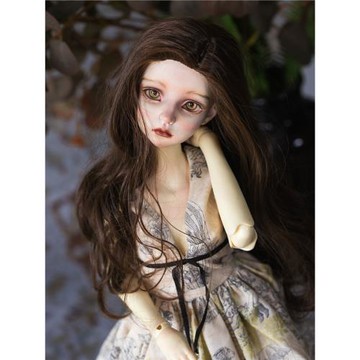 BJD 3分假發 中分/偏分御姐大波浪長發 軟絲/超柔絲手鉤毛 QQ-115