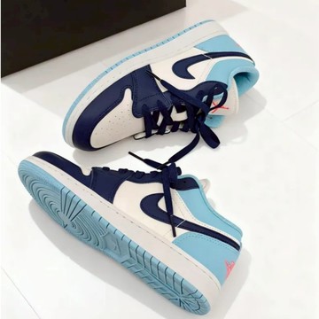 S.G NIKE AIR JORDAN 1 LOW 553558-149白深淺藍 拼接 低筒 AJ1 休閒鞋