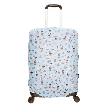 OUTDOOR PRODUCTS 迪士尼Disney 米奇環遊世界行李箱保護套  53 x 60cm  藍色  1個
