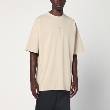 Beige New Balenciaga Back Medium Fit T-shirt