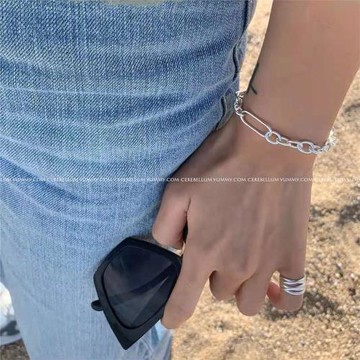 ins韓國純銀多圈尾戒女小指開口