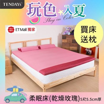 【TENDAYS】玩色柔眠記憶床5尺標準雙人(乾燥玫瑰 5.5cm厚  可捲收薄墊)