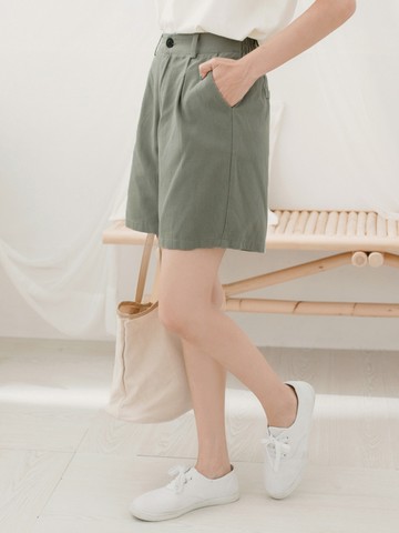 日常率性男友風腰鬆緊高含棉五分褲