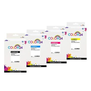Color24 for BROTHER 1黑3彩 LC456XLBK/ LC456XLC/ LC456XLM/ LC456XLY 高容量相容墨水匣超值組
