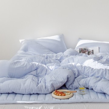 YESBEDDING 韓國製 蓬鬆柔軟 超細莫代爾 水洗 薄被  150x200cm  藍色