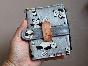 【fabric wallet】熊貓日常  布短夾/中短夾